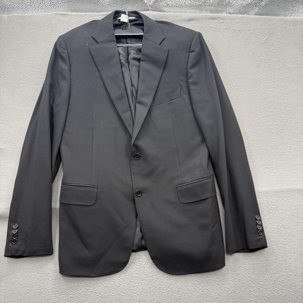 Canali Suit Jacket Mens 50R Black Travel Water Resistant Blazer Made Italy